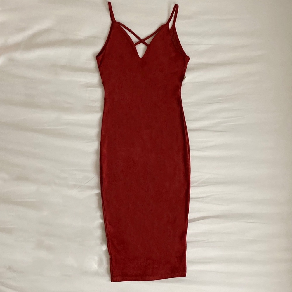 Privately Privileged Scarlet Velvet Dress